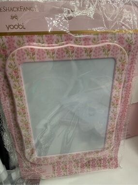 LoveShackFancy Pink Floral Magnetic Mirror & Dry Erase Board
